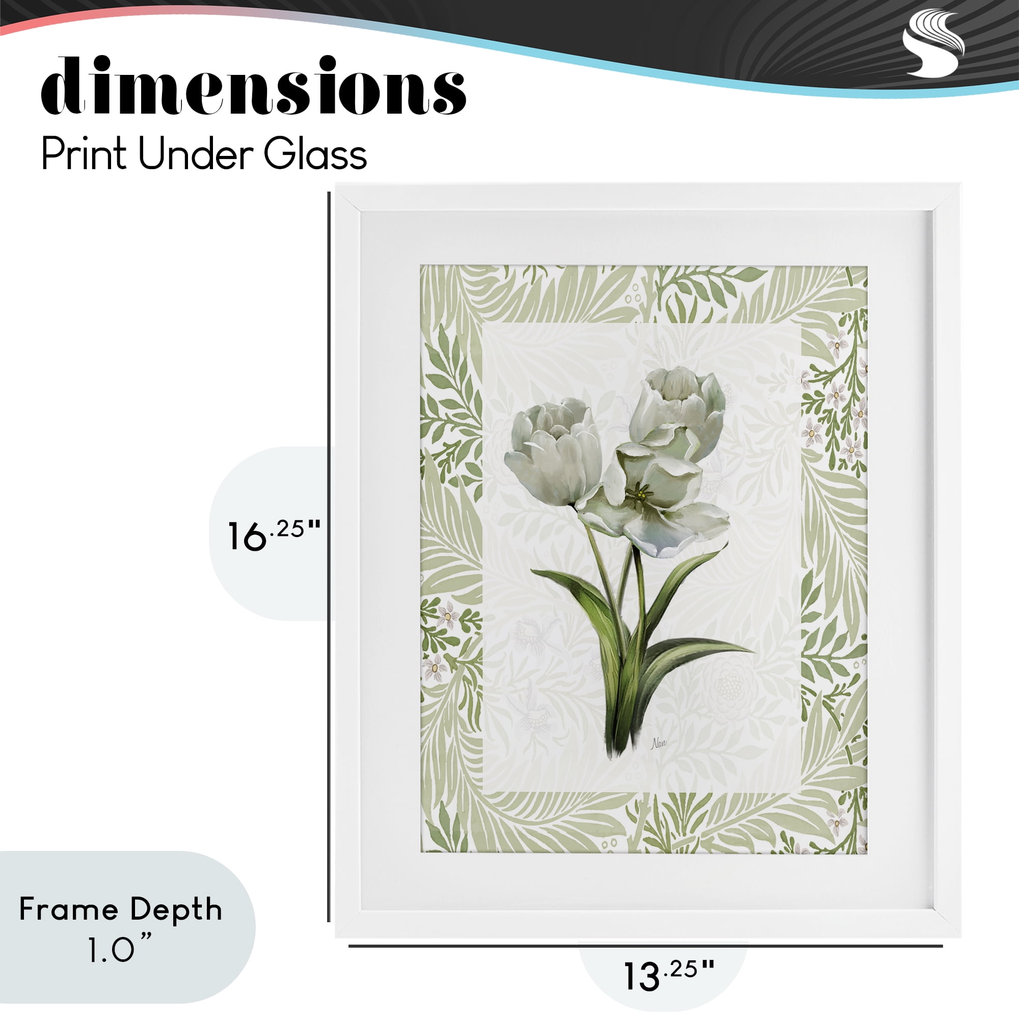 Stupell Industries Fresh Spring Tulip Bouquet White Framed Print Under Glass, design by Nan
