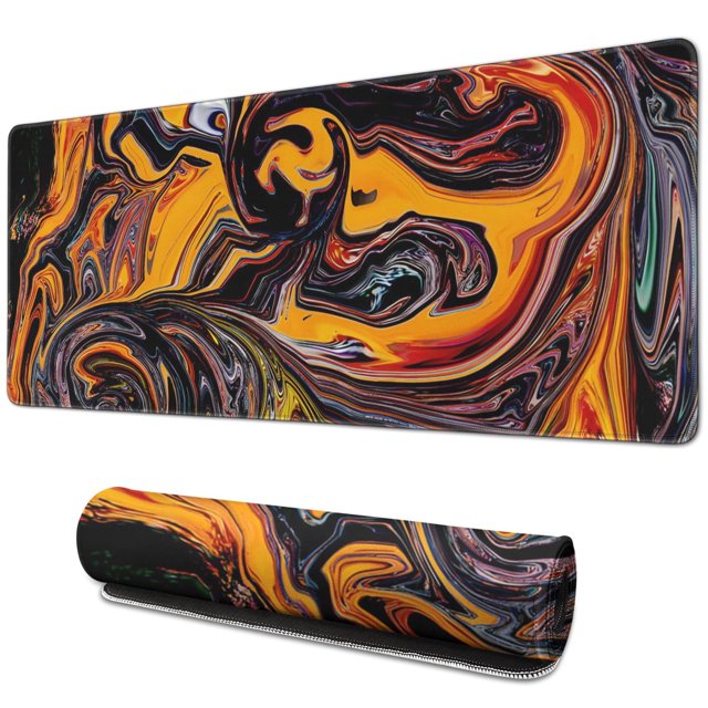 Office and Gaming Revolution with Our Non-Slip Black Marble Fluid Design XL Mousepad