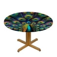 thumbnail image 3 of GOSMITH Peacock Feather Girls Boys Round Tablecloths White, 3 of 7