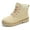Beige, variant on Girls Boys Boots Kids Combat Ankle Boots with Side Zipper Outdoor Winter Boots for Little Big Kids