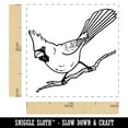 thumbnail image 2 of Captivating Northern Cardinal Bird Self-Inking Rubber Stamp Ink Stamper - Blue Ink - Small 1 Inch, 2 of 7