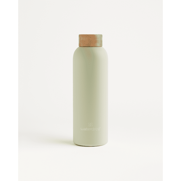 Waterdrop Metal Thermo Steel Bottle - Charcoal Brushed - 20 oz - Stainless Steel Water Bottle - Insulated Bottle - Plastic Free Water Bottle