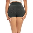 thumbnail image 5 of FANNYC Women's Yoga Shorts Sexy High Waist Workout Shorts Hips Slim Gym Sports Shorts Elastic Waistband Biker Shorts Girls,Off-White/Black & White/Dark Grey/Rose Red/Green/Color Blue, 5 of 7