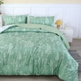URBONUR Full Size Comforter Set, Sage Green w/ Botanical Floral Design