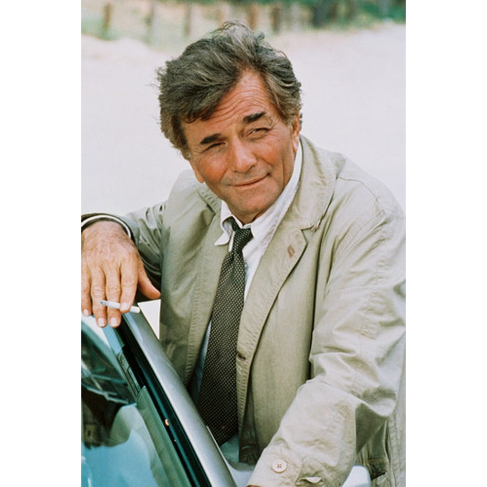 Peter Falk 24x36 Poster in raincoat with cigarette by his car as ...