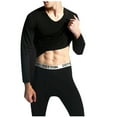 thumbnail image 4 of Mlzmgr Underwear Sets for Men Fleece Lined Thermal Seamless Shirts Leggings Stretchy Slim Fitted Casual Lounge Sets Solid Color, 4 of 4