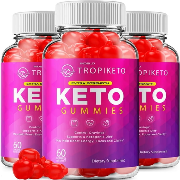 (3 Pack) Tropiketo Keto Gummies for Weight Loss, Tropi Keto ACV Gummies Extra Strength Apple Cider Vinegar Supplement, 1000mg, Tropiketo ACV Gummies (180 Gummies)