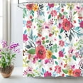 thumbnail image 5 of Floral Shower Curtain for Bathroom Flower Shower Curtain Watercolor Girls Shower Curtains Flowered Shower Curtain with Hooks Pink Floral Bathroom Decor Pink Shower Curtain, 72" W x 72" H, 5 of 6