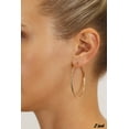 thumbnail image 3 of Tilo Jewelry 14K Rose Gold Large Round Gold Hoop Earrings (50mm - 2 Inch) for Women & Unisex, 3 of 11