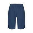 thumbnail image 4 of Shorts For Girls 4-16 Teen Girls Cotton Linen Shorts Summer Solid Elastic High Waist Casual Short Pants Kids Loose Fit Beach Resort Shorts, 4 of 4
