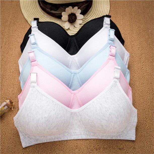 2020 Girls Training Bra Wireless Thin Cup Bra Fashion Comfortable Teenage UnderwearWhite16 He Qiyong unisex