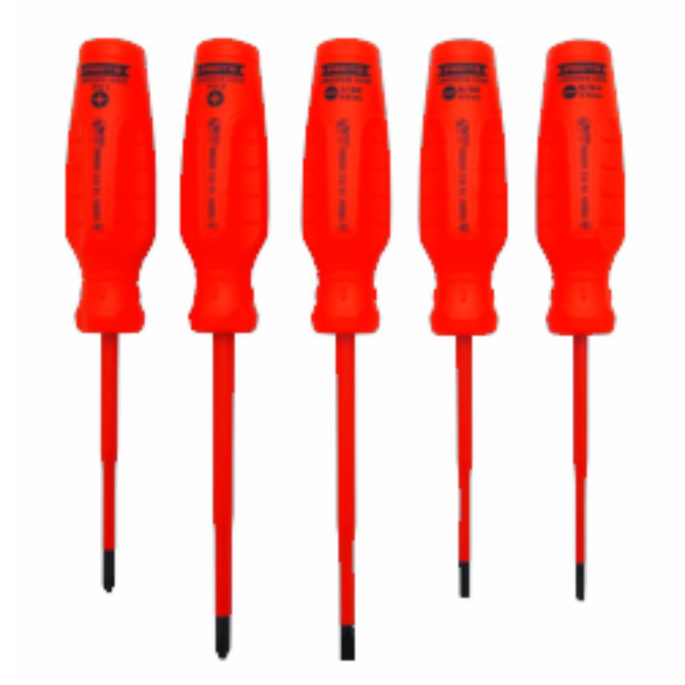 Proto Industrial Tools J90000VDE Screwdriver Set, 5 Pc, Insulated