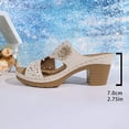 thumbnail image 5 of Bkhluea Women Perforated Floral Accent Block Heel Slide Sandals Comfortable Footwear For Casual Outdoor Daily Activities, 5 of 7