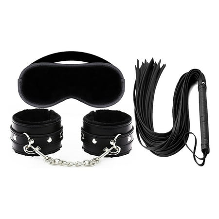 Woman In Handcuffs (Super Soft Comfortable Fur Leather Handcuffs, Velvet Cloth Blindfold Eye Mask Set, Good for Sex)