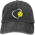thumbnail image 2 of Women's Pickleball Hat for Men Women, Adjustable Vintage Distressed Washed Dink Heart Pickle Ball Baseball Cap, 2 of 8