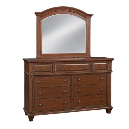 American Woodcrafters Sedona Cherry Finished Wood 9-drawer Dresser and Mirror