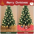 thumbnail image 4 of 48 Inch Christmas Tree Skirt – Velvet Plush Tree Mat, Soft Thickened Polyester with Red Ties, Single-Sided Printing, Available in 30in/36in/48in, Perfect for Holiday Xmas Tree Decoration, 4 of 7