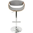 thumbnail image 6 of Curvo Mid-Century Modern Adjustable Barstool with Swivel in Walnut and Light Grey by LumiSource, 6 of 8