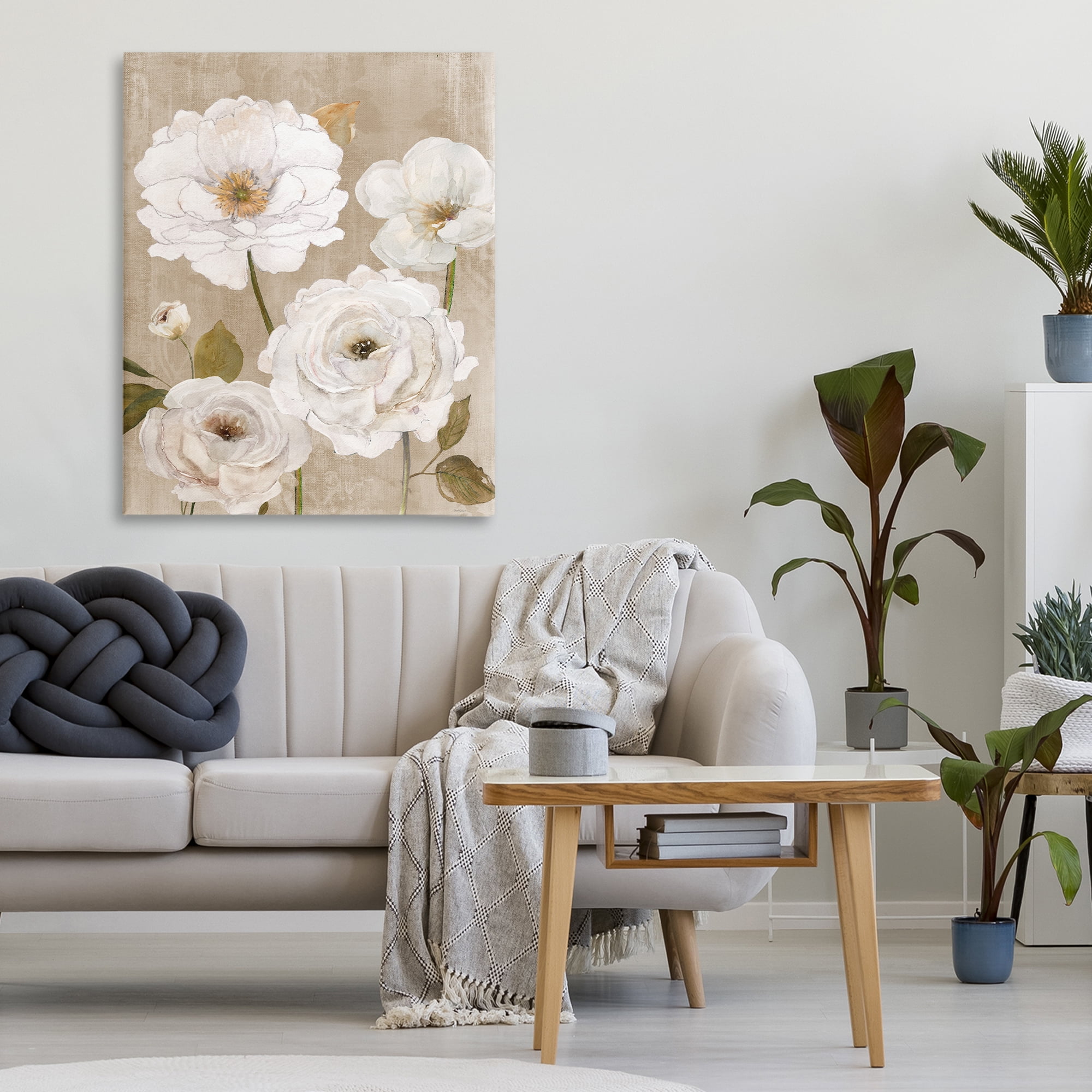 Stupell Industries Rustic Blooms in White Canvas Wall Art, design by Carol Robinson