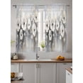 thumbnail image 2 of Spring Camellia Tier Curtains 45 Inch Length,Sheer Curtains for Bedroom Living Room Window Retro Floral Oil Painting Modern Art Rod Pocket Drapes Kitchen Curtains Small Half Window 27.5"x45" 2 Panels, 2 of 6