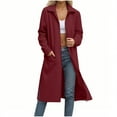 thumbnail image 4 of Mlzmgr Womens Long Jackets Collared Hooded Coats with Pockets Casual Outdoor Outerwears for Women, 4 of 6