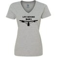 thumbnail image 3 of Inktastic Life Behind Bars Mountain Bike Women's V-Neck T-Shirt, 3 of 5