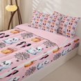 thumbnail image 3 of Homewish Bowknot Ghost Pumpkin Zipper Full Size Comforter Sets with Fitted Sheet and 2 Pillowcases for Girls, Spider Web Cute Halloween Zipper Bedding Set, Pink Reversible, 4pcs, 3 of 6