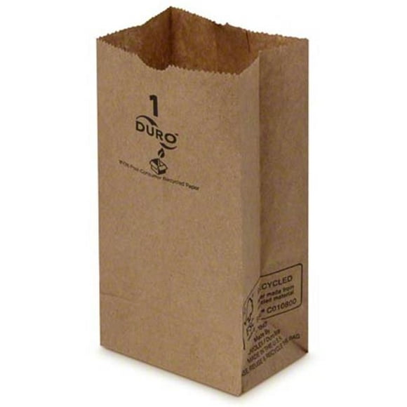 Duro 18401 CPC 1 lbs Recycled Grocery Bag, Brown - Case of 4000