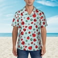 thumbnail image 2 of Gaeub Ladybugs And Flowers 1 Print Men's Hawaiian Shirt,Button Down Short Sleeves Shirts,Tropical Beach Casual Button Down Shirts,Small, 2 of 7