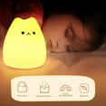 thumbnail image 3 of Luz nocturna LED de gato, de silicona y a pilas, ideal para habitación de bebé, con luz blanca cálida y 7 modos de respiración (mini gato famoso), 3 of 5