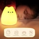 thumbnail image 3 of Luz nocturna LED de gato, de silicona y a pilas, ideal para habitación de bebé, con luz blanca cálida y 7 modos de respiración (mini gato famoso), 3 of 5