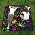 thumbnail image 5 of Coolnut Rainbow Handprints Large Picnic & Outdoor Beach Blanket, Waterproof Foldable Sandproof 3-Layer Picnic Mat for Camping,Hiking,Travel,Park,Concerts,78"x78", 5 of 6