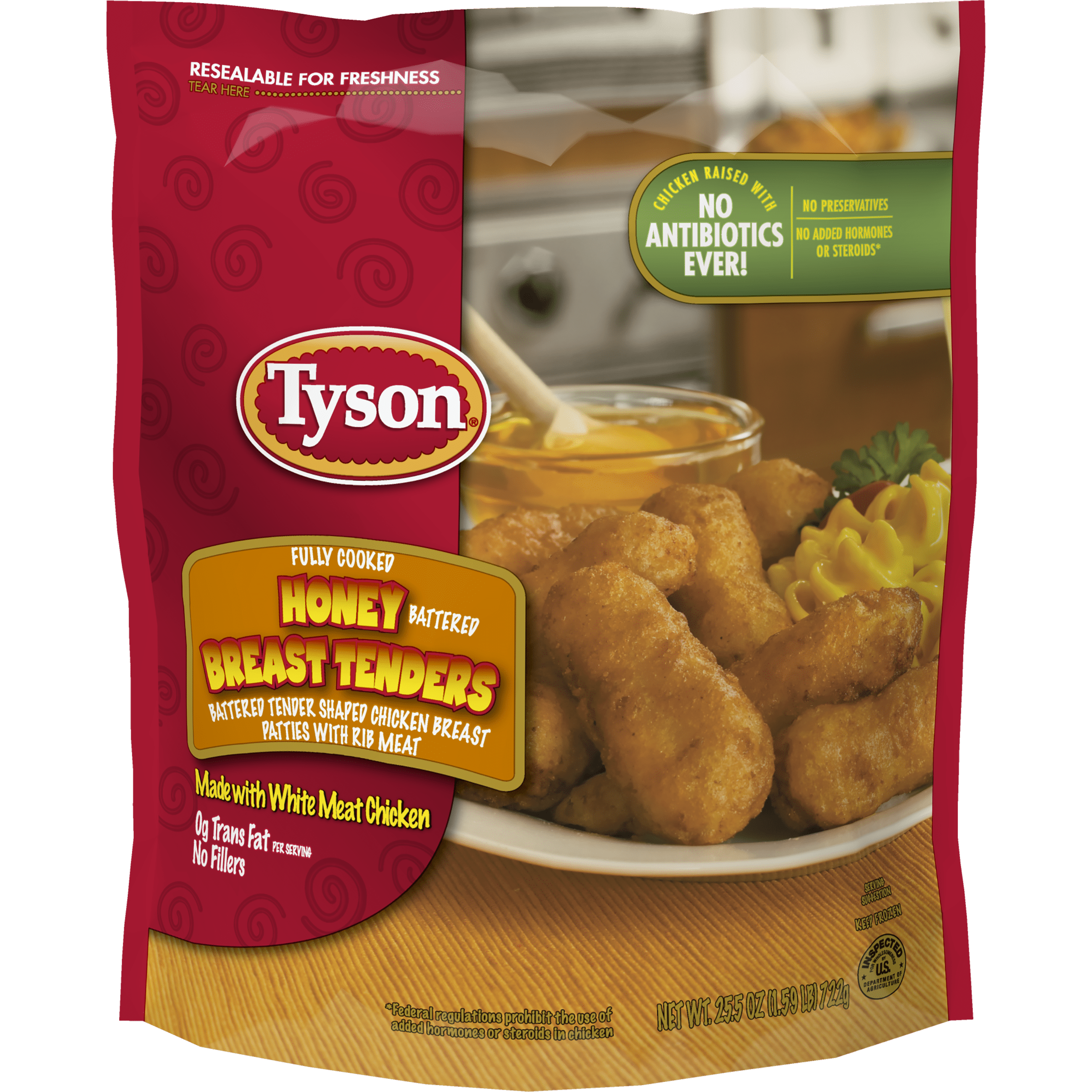 Tyson® Fully Cooked Honey Battered Breast Tenders, 25.5 oz. (Frozen