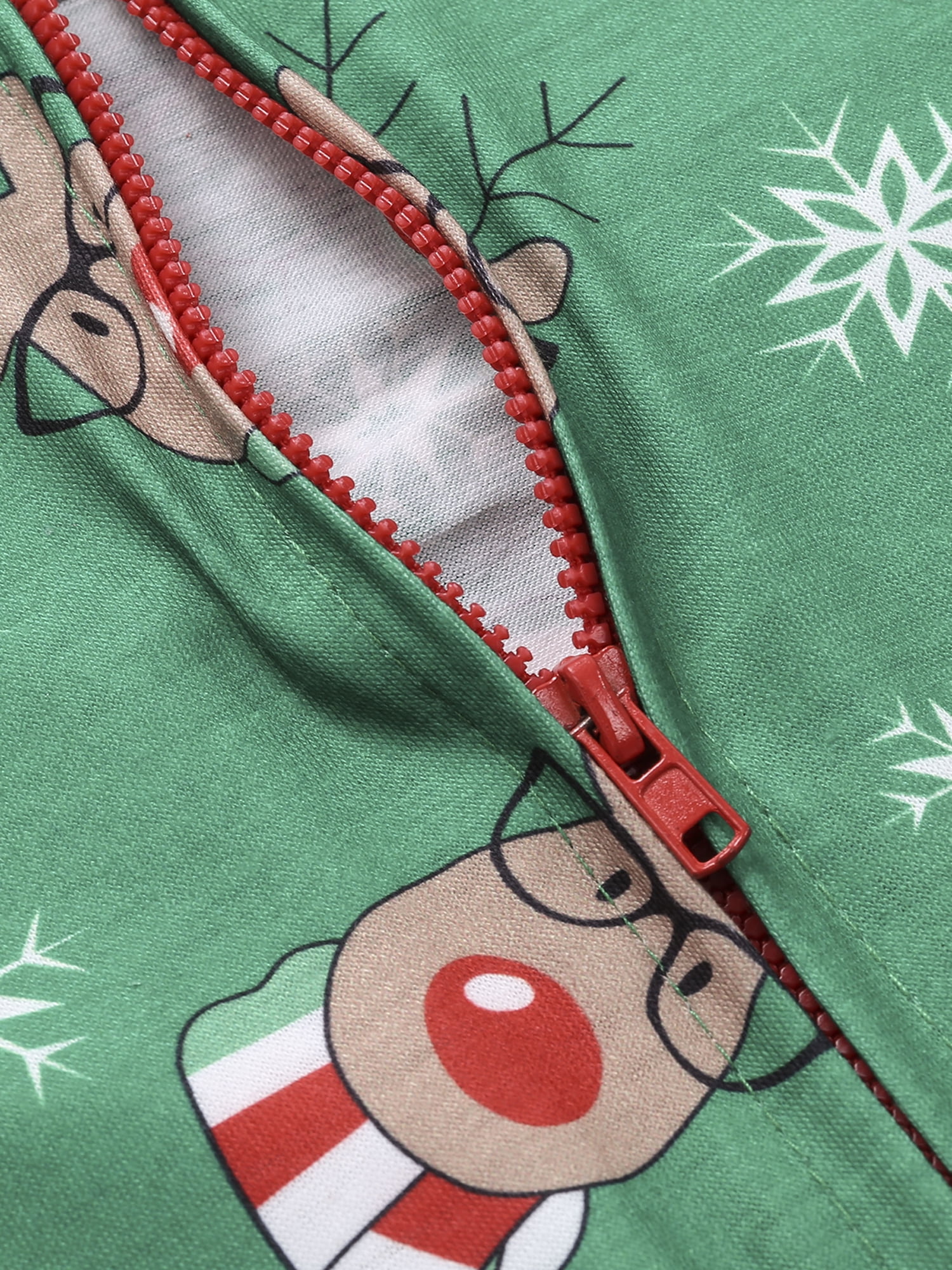 Sinhoon Christmas Family Matching Hoodie Pajamas Reindeer One Piece Jumpsuit Zipper Pjs for Adult Kids Baby