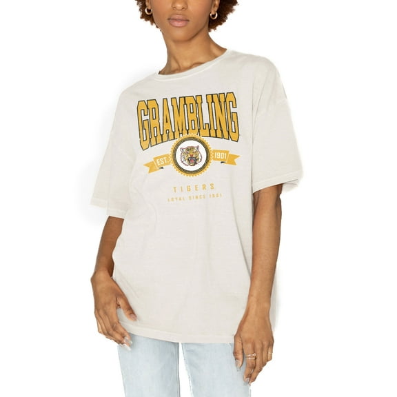 Women's Gameday Couture White Grambling Tigers Get Goin' Oversized T-Shirt