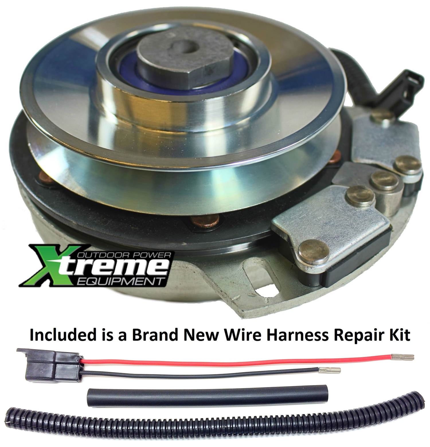 Bundle - 2 items: PTO Electric Blade Clutch, Wire Harness Repair Kit. Replaces 120786 Lawn Mower PTO Blade Clutch - w/ Wire Harness Repair Kit !