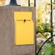 thumbnail image 5 of Buzón de correo vertical moderno de hierro con cerradura, buzón duradero, punto principal, llave de periódico Amarillo, 5 of 7