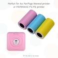 thumbnail image 4 of Graflsoa 3-Pack Color Thermal Sticker Rolls (Blue, Pink, Yellow) for Mini Printers - 57x30mm Adhesive Labels, Compatible with Pocket Printers, 4 of 6