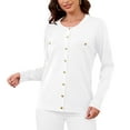 thumbnail image 6 of Uvplove Womens Cardigan Button Down Long Sleeve Soft Knit Crew Neck Sweater,White,M-3XL, 6 of 8
