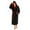 Black/Dark Red Hooded, variant on U2SKIIN Mens Fleece Robe with Hood, Mid Length Plush Shawl Collar Two Tone Bathrobe,(Black/Dark Red, S/M）