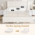 thumbnail image 4 of Full Size Bed Frame, Bed Frame Upholstered Platform Bed with Velvet Headboard, Wing Edge Design, 2 Storage Drawers, No Box Spring Needed, White, 4 of 8