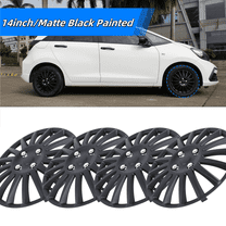 Hubcaps Wheel Covers 14 " Universal Set of 4 Snap On Car Truck SUV Wheel Rims Cover ABS & PC Material (Matte Black Painted)