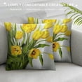 thumbnail image 3 of Orinice  Yellow Tulips Flowers Pillowcases Nature Floral Print Pillow Case Decorative Throw Pillow Cover for Home Sofa Office 20x20in, 3 of 5