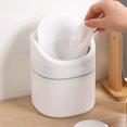 thumbnail image 1 of Trash Can Desktop Waste Garbage Waste Can; Kitchen Bin Kitchen Office Desk Mini Debris Storage Bucket, Flip Lid, White, 1 of 8
