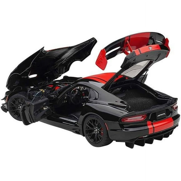 2017 Dodge Viper 1:28 Edition ACR Black with Red Stripes 1/18 Model Car by Autoart