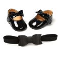 thumbnail image 3 of Orchip Baby Girl Shoes PU Leather Buckle Soft Soled with Bow Shoes, 3 of 3