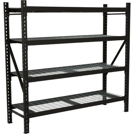 4-Tier Industrial Steel Shelving Unit, 8,000-Pound Load Capacity, Garage Storage Rack, 77" W x 24" D x 72" H