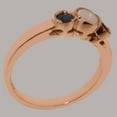 thumbnail image 4 of LBG British Made 14k Rose Gold Ring with Natural Opal & Sapphire Womens Engagement Ring - 33 size options - Size 7.25, 4 of 7
