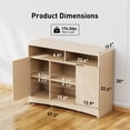 thumbnail image 5 of CHITOOMA Fluted Coffee Bar Cabinet with Wine Glass Rack, Modern Buffet Sideboard with Adjustable Storage Shelves and Doors, Liquor Bar Table for Dining Room or Living Room, Natural, 5 of 8