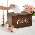 thumbnail image 2 of New Rural Wedding Creative Decoration Gift Box with Slot Wooden Card Box Wedding Table Decoration. (Khaki), 2 of 7